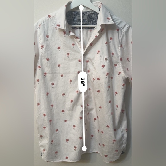 Ted baker shirt size 6 red palm design pocket 100% cotton - Picture 10 of 11
